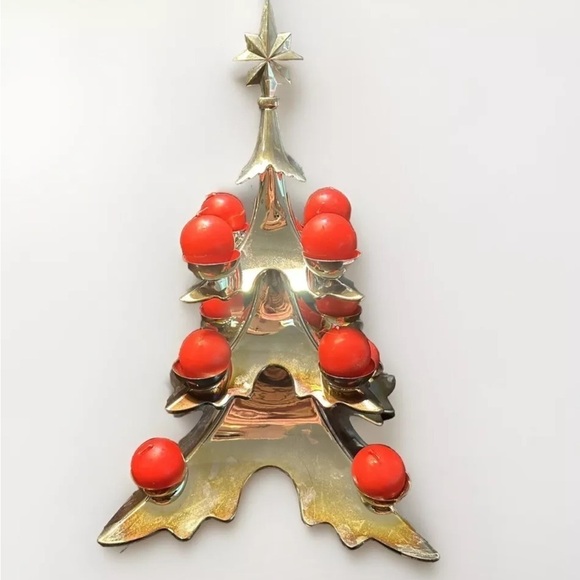 Christmas Tree Candle Holder Silver Plated Vintage Holiday Collection Godinger - Picture 1 of 12